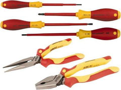 Wiha - 6 Piece Insulated Plier Set - Comes in Vinyl Pouch - Industrial Tool & Supply