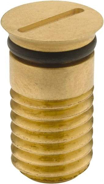 Jergens - 1 Piece M12x1.75 Vise Chip Plug - Brass, 23" Long, 14.5mm Wide - Industrial Tool & Supply