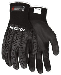 MCR Safety - Size L (9) Nitrile Coated Nylon Blend Work Gloves - For General Purpose, Palm & Fingers Coated, Knit Wrist Cuff, Full Fingered, Black, Paired - Industrial Tool & Supply