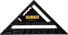 DeWALT - 7" Blade Length x 7" Base Length, Aluminum Rafter Square - 1/8" Graduation, 1" Base Width - Industrial Tool & Supply