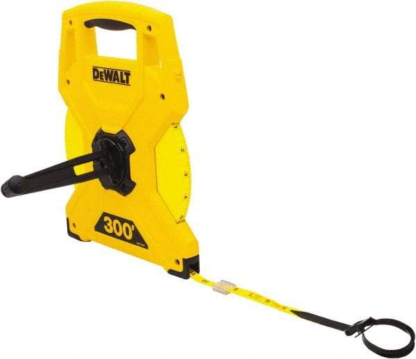 DeWALT - 300' x 3/4" Tape Measure - 1/8" Graduation, Inch Graduation Style - Industrial Tool & Supply
