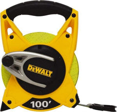 DeWALT - 100' x 3/4" Tape Measure - 1/8" Graduation, Inch Graduation Style - Industrial Tool & Supply