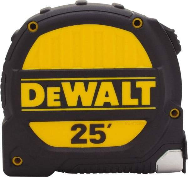 DeWALT - 25' x 1-1/4" Tape Measure - 1/16" Graduation, Inch Graduation Style - Industrial Tool & Supply