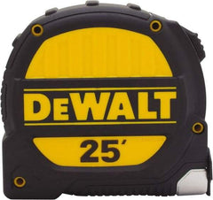 DeWALT - 25' x 1-1/4" Tape Measure - 1/16" Graduation, Inch Graduation Style - Industrial Tool & Supply