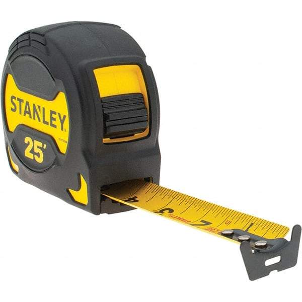 Stanley - 25' x 1-1/8" Tape Measure - 1/16" Graduation, Inch Graduation Style - Industrial Tool & Supply