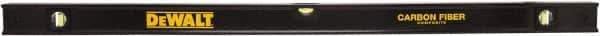 DeWALT - 48" Long 3 Vial Box Beam Level - Carbon Fiber, Black, 1 Level & 2 Plumb Vials - Industrial Tool & Supply