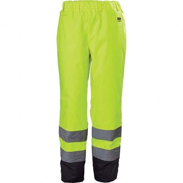 Helly Hansen - Size S Hi-Vis Yellow & Charcoal Rain & Wind Resistant & Waterproof & High Visibility Rain Pants - Industrial Tool & Supply