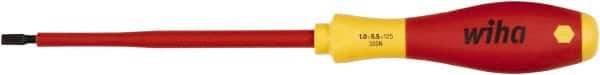 Wiha - 5.5mm Blade Width, Standard Slotted Screwdriver - 125mm Blade Length, Solid/Hex Shank - Industrial Tool & Supply