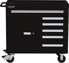 Proto - 6 Drawer Steel Tool Roller Cabinet - 45" Wide x 42-1/2" High x 21-3/8" Deep, Ball Bearing Drawer Slides, Black - Industrial Tool & Supply