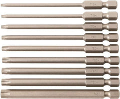 Wiha - 9 Piece, Bit Set - 1/4" Hex Drive, Torx Point - Industrial Tool & Supply