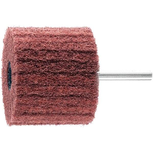 PFERD - 2-3/8" Diam x 2" Face Width, Aluminum Oxide Nonwoven Mounted Flap Wheel - 1/4" Shank Mount, 180 Grit, 10,000 Max RPM - Industrial Tool & Supply