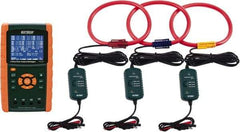 Extech - 3 Phase, 600 VAC, 0.01 to 3,000 Amp Capability, 45 to 65 Hz Calibration, LCD Display Power Meter - 0.5 Current Accuracy, 0.5 Voltage Accuracy - Industrial Tool & Supply