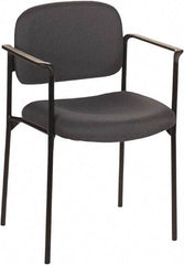 Basyx - Fabric Charcoal Stacking Chair - Black Frame, 23-1/4" Wide x 21" Deep x 32-3/4" High - Industrial Tool & Supply