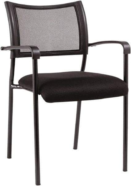 ALERA - Mesh Fabric Black Stacking Chair - Black Frame, 21-1/4" Wide x 23-5/8" Deep x 33-1/2" High - Industrial Tool & Supply