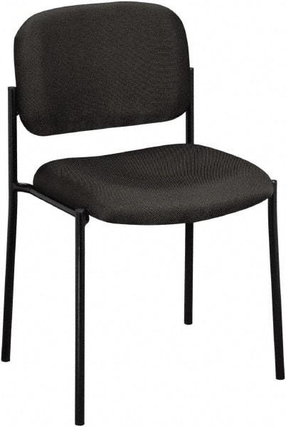 Basyx - Fabric Charcoal Stacking Chair - Black Frame, 21-1/4" Wide x 21" Deep x 32-3/4" High - Industrial Tool & Supply