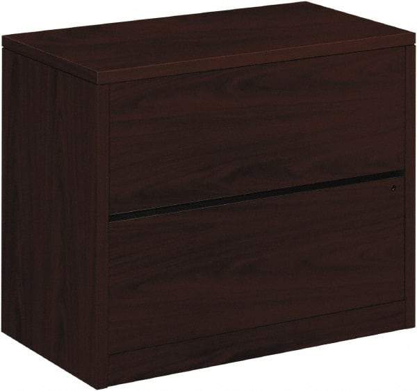 Hon - 36" Wide x 29-1/2" High x 20" Deep, 2 Drawer Lateral File - Woodgrain Laminate, Mahogany - Industrial Tool & Supply