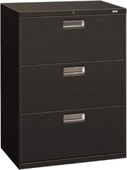 Hon - 30" Wide x 40.88" High x 19-1/4" Deep, 3 Drawer Roll-Out - Steel, Charcoal - Industrial Tool & Supply