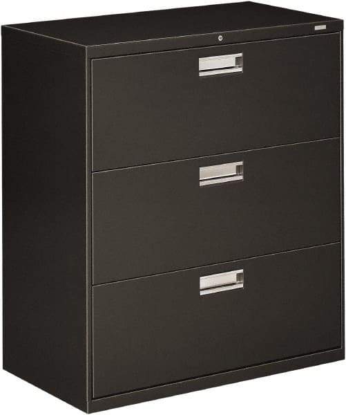 Hon - 36" Wide x 40.88" High x 19-1/4" Deep, 3 Drawer Lateral File - Steel, Charcoal - Industrial Tool & Supply