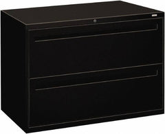 Hon - 42" Wide x 28.38" High x 19-1/4" Deep, 2 Drawer Lateral File - Steel, Black - Industrial Tool & Supply