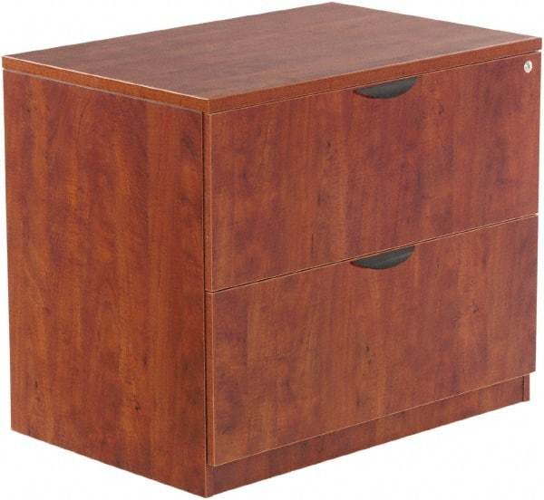 ALERA - 34" Wide x 29-1/2" High x 22-3/4" Deep, 2 Drawer Lateral File - Woodgrain Laminate, Medium Cherry - Industrial Tool & Supply