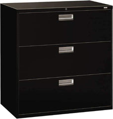 Hon - 42" Wide x 40.88" High x 19-1/4" Deep, 3 Drawer Lateral File - Steel, Black - Industrial Tool & Supply
