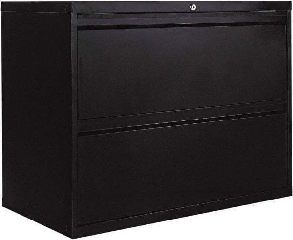 ALERA - 36" Wide x 28.38" High x 19-1/4" Deep, 2 Drawer Lateral File - Steel, Black - Industrial Tool & Supply