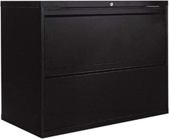ALERA - 36" Wide x 28.38" High x 19-1/4" Deep, 2 Drawer Lateral File - Steel, Black - Industrial Tool & Supply