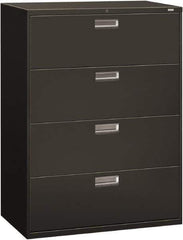 Hon - 42" Wide x 53-1/4" High x 19-1/4" Deep, 4 Drawer Lateral File - Steel, Charcoal - Industrial Tool & Supply