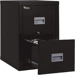 FireKing - 17-3/4" Wide x 27-3/4" High x 25" Deep, 2 Drawer Pedestal - Steel, Black - Industrial Tool & Supply