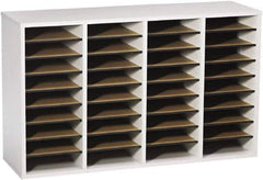 Safco - 39-1/4" Wide x 24" High x 11-3/4" Deep Laminated Compressed Wood Document Organizer - 36 Compartments, Gray, 9" Wide x 2-1/4" High x 11-1/2" Deep Compartment - Industrial Tool & Supply