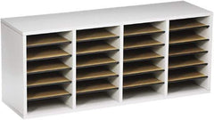 Safco - 39-1/4" Wide x 16-1/4" High x 11-3/4" Deep Laminated Compressed Wood Document Organizer - 24 Compartments, Gray, 9" Wide x 2-1/4" High x 11-1/2" Deep Compartment - Industrial Tool & Supply