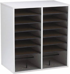 Safco - 19-1/2" Wide x 21" High x 11-3/4" Deep Laminated Compressed Wood & Fiberboard Document Organizer - 16 Compartments, Gray, 9" Wide x 2-1/4" High x 11-1/2" Deep Compartment - Industrial Tool & Supply