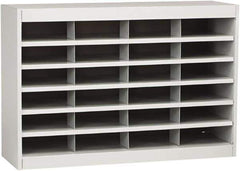 Safco - 37-1/2" Wide x 25-3/4" High x 12-3/4" Deep Fiberboard & Steel Document Organizer - 24 Compartments, Gray, 9" Wide x 3" High x 12-1/4" Deep Compartment - Industrial Tool & Supply