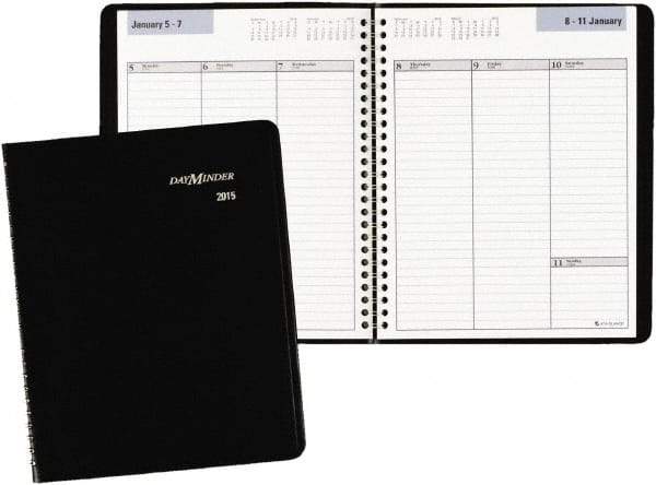 DayMinder - 26 Sheet, 6-7/8 x 8-3/4", Weekly Planner - Black - Industrial Tool & Supply