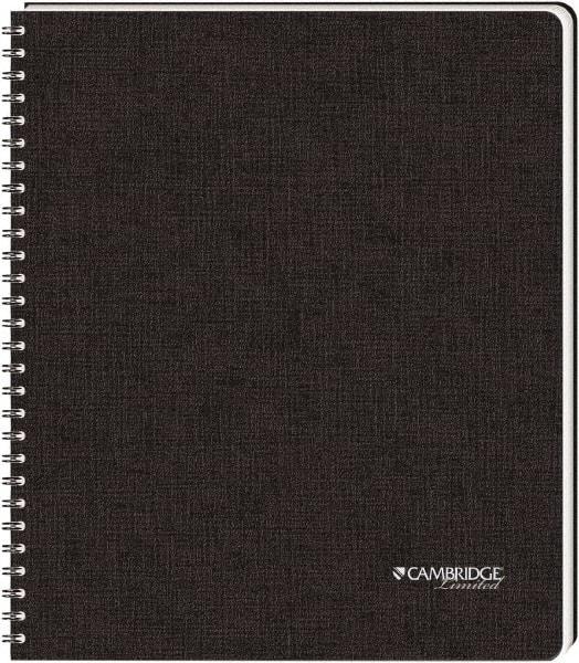 Cambridge Limited - 96 Sheet, 8-1/2 x 11", Legal (Style) Hardbound Notebook - Black - Industrial Tool & Supply