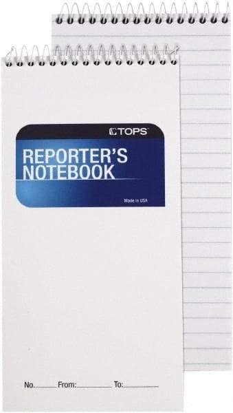 TOPS - 70 Sheet, 4 x 8", Legal/Wide (Style) Reporter\x92s Notebook - White - Industrial Tool & Supply