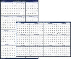 House of Doolittle - 1 Sheet, 4 x 6", Erasable Wall Planner - Blue & Gray - Industrial Tool & Supply