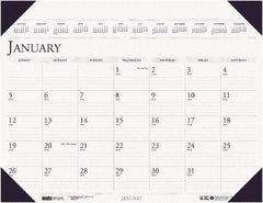 House of Doolittle - 12 Sheet, 3-3/4 x 6", Desk Pad Calendar - Blue - Industrial Tool & Supply