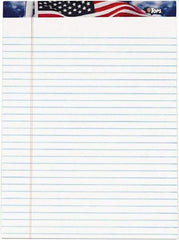 TOPS - 50 Sheet, 8-1/2 x 11", Legal/Wide (Style) Writing Pad - Red, White & Blue - Industrial Tool & Supply