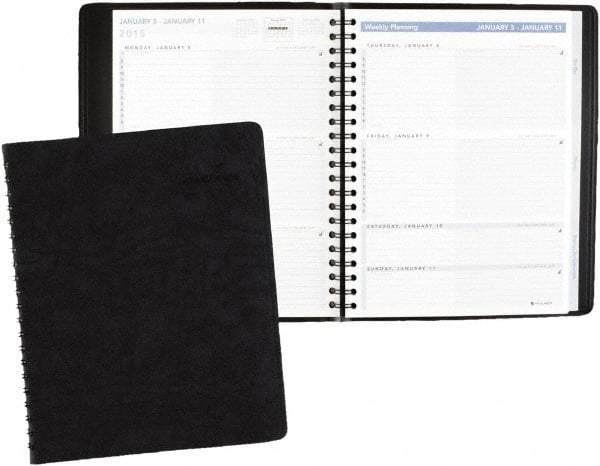 AT-A-GLANCE - 26 Sheet, 8-1/4 x 10-7/8", Appointment Book - Black - Industrial Tool & Supply
