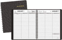 AT-A-GLANCE - 26 Sheet, 5 x 8", Weekly Planner - Black - Industrial Tool & Supply
