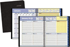 AT-A-GLANCE - 38 Sheet, 8 x 9-7/8", Weekly/Monthly Planner - Black - Industrial Tool & Supply