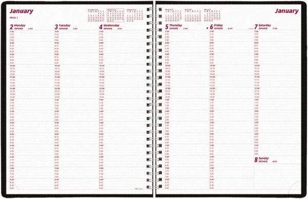 Brownline - 26 Sheet, 3-1/4 x 6-1/4", Weekly Planner - Black - Industrial Tool & Supply