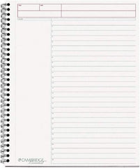 Cambridge - 80 Sheet, 8-1/2 x 11", Business Notebook - Black - Industrial Tool & Supply