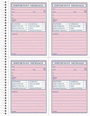 TOPS - 400 Sheet, 8-1/2 x 11-3/4", Telephone Message Book - Pink - Industrial Tool & Supply