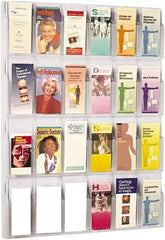 Safco - 30" Wide x 2" Deep x 41" High, 24 Compartments, Plastic Literature Display Board - Clear, 9-1/4" Compartment Width x 1-5/8" Compartment Depth x 9-3/4" Compartment Height - Industrial Tool & Supply