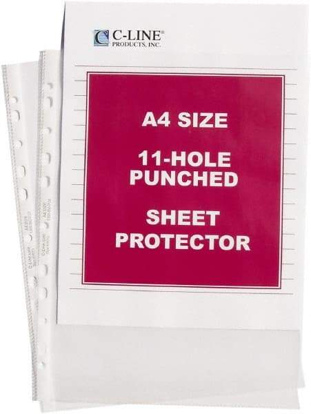 C-LINE - 50 Piece Clear Sheet Protectors-Ring Binder - 11-3/4" High x 8-1/4" Wide - Industrial Tool & Supply