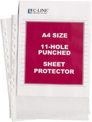 C-LINE - 50 Piece Clear Sheet Protectors-Ring Binder - 11-3/4" High x 8-1/4" Wide - Industrial Tool & Supply