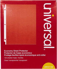 UNIVERSAL - 100 Piece Clear Sheet Protectors-Ring Binder - 11" High x 8-1/2" Wide - Industrial Tool & Supply