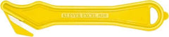 Klever Innovations - Recessed/Hook Blade Safety Cutter - 1-5/8" Carbon Steel Blade, Yellow Nylon Handle, 1 Blade Included - Industrial Tool & Supply